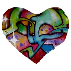 Graffity 19  Premium Heart Shape Cushion by Siebenhuehner