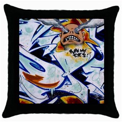 Graffity Black Throw Pillow Case by Siebenhuehner