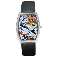 Graffity Tonneau Leather Watch by Siebenhuehner