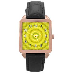 Mandala Rose Gold Leather Watch  by Siebenhuehner