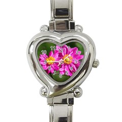 Flower Heart Italian Charm Watch  by Siebenhuehner