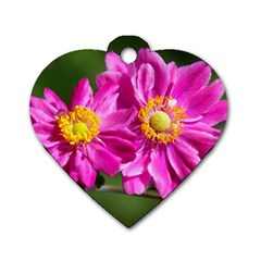 Flower Dog Tag Heart (two Sided) by Siebenhuehner