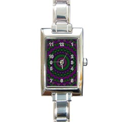 Mandala Rectangular Italian Charm Watch by Siebenhuehner