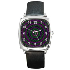 Mandala Square Leather Watch by Siebenhuehner