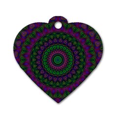 Mandala Dog Tag Heart (two Sided) by Siebenhuehner