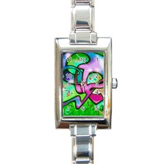 Graffity Rectangular Italian Charm Watch by Siebenhuehner