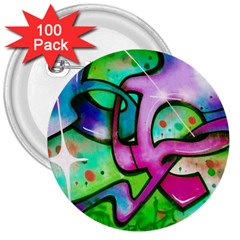 Graffity 3  Button (100 Pack) by Siebenhuehner