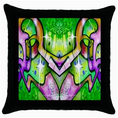 Graffity Black Throw Pillow Case by Siebenhuehner