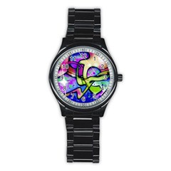 Graffity Sport Metal Watch (black) by Siebenhuehner