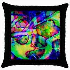 Graffity Black Throw Pillow Case by Siebenhuehner