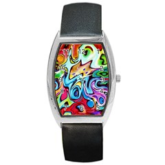 Graffity Tonneau Leather Watch by Siebenhuehner