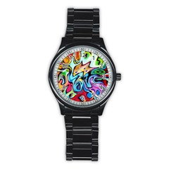 Graffity Sport Metal Watch (black) by Siebenhuehner