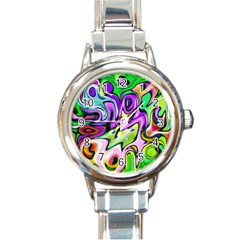 Graffity Round Italian Charm Watch by Siebenhuehner