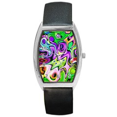 Graffity Tonneau Leather Watch by Siebenhuehner