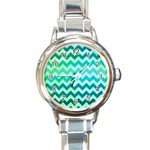 Chevron Round Italian Charm Watch Front