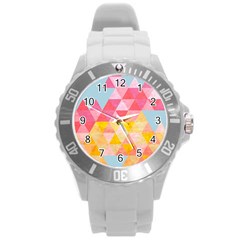 Pastel Triangles Plastic Sport Watch (large)