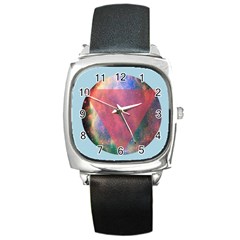 Cosmic Circle Square Leather Watch by ILANA