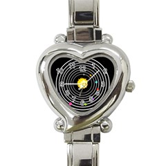 Solar System Heart Italian Charm Watch 