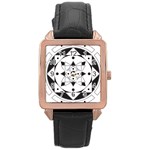 Mandala Rose Gold Leather Watch  Front