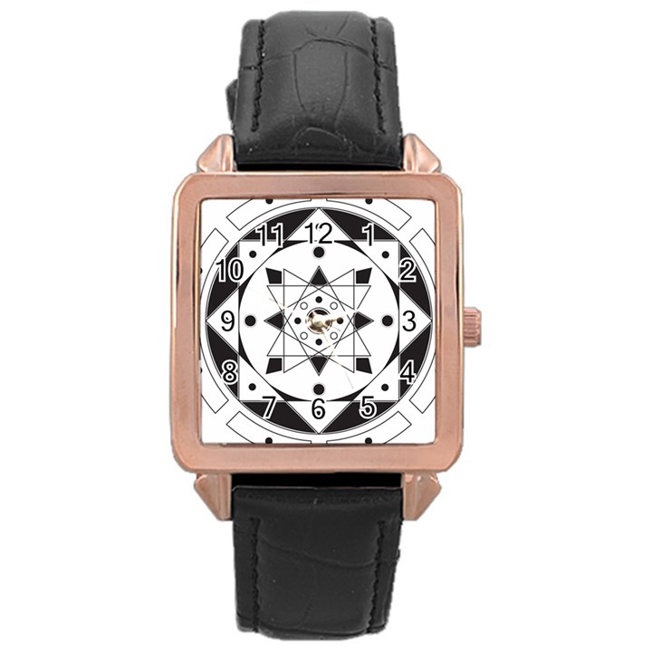 Mandala Rose Gold Leather Watch 