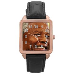 Mandela Rose Gold Leather Watch  by MORE4MANDELA