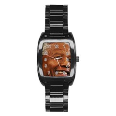 Mandela Stainless Steel Barrel Watch