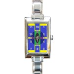 Geometrical Rectangular Italian Charm Watch Front