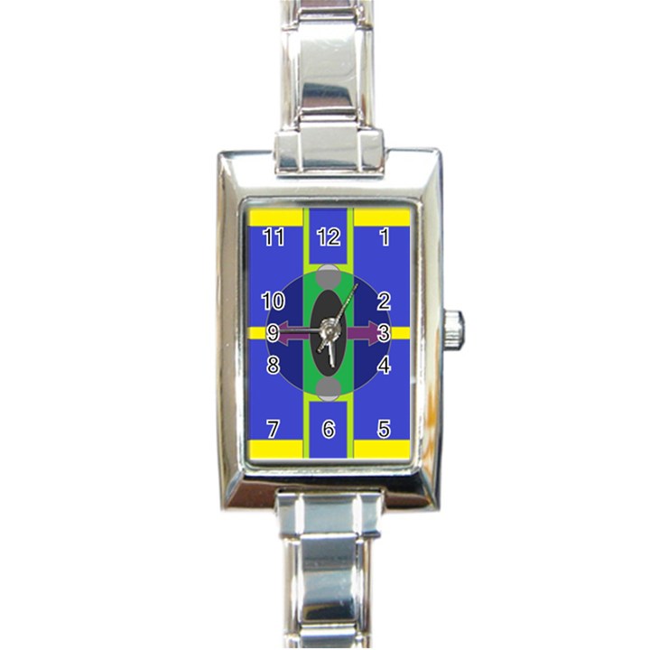 Geometrical Rectangular Italian Charm Watch