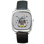 Time Bomb Square Leather Watch Front