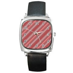 Lines Square Leather Watch by Siebenhuehner