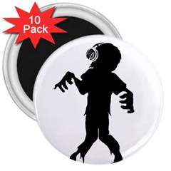 Zombie Boogie 3  Button Magnet (10 Pack) by willagher