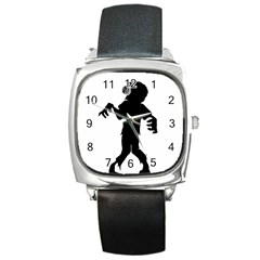 Zombie Boogie Square Leather Watch