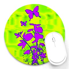 Butterfly Green 8  Mouse Pad (round)