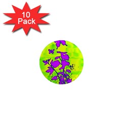 Butterfly Green 1  Mini Button Magnet (10 Pack)