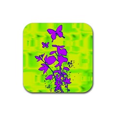 Butterfly Green Drink Coaster (square) by uniquedesignsbycassie