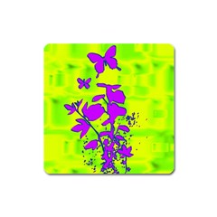 Butterfly Green Magnet (square) by uniquedesignsbycassie