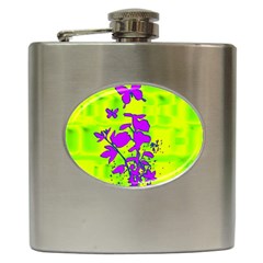 Butterfly Green Hip Flask