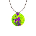 Butterfly Green Button Necklace Front