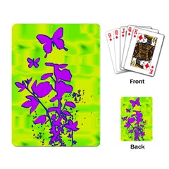 Butterfly Green Playing Cards Single Design by uniquedesignsbycassie