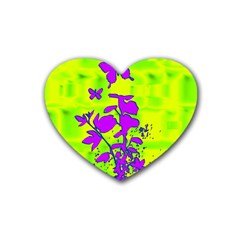 Butterfly Green Drink Coasters (heart) by uniquedesignsbycassie