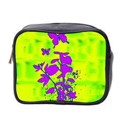 Butterfly Green Mini Travel Toiletry Bag (two Sides) by uniquedesignsbycassie