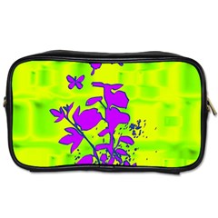 Butterfly Green Travel Toiletry Bag (two Sides)