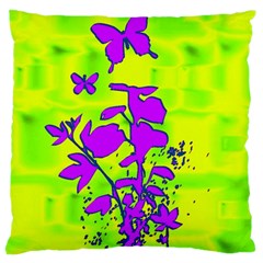 Butterfly Green Large Cushion Case (single Sided) 