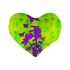 Butterfly Green 16  Premium Heart Shape Cushion 