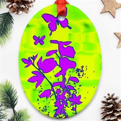 Butterfly Green Oval Ornament by uniquedesignsbycassie