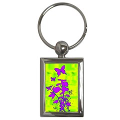 Butterfly Green Key Chain (rectangle)