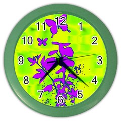 Butterfly Green Wall Clock (color)