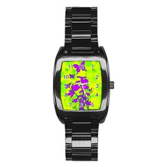 Butterfly Green Stainless Steel Barrel Watch