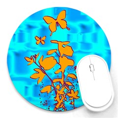 Butterfly Blue 8  Mouse Pad (round)