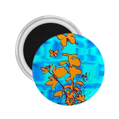 Butterfly Blue 2 25  Button Magnet